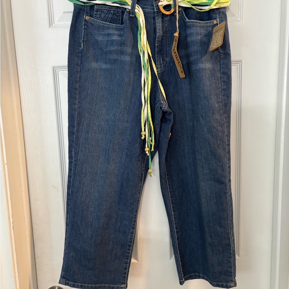 Jeanstar Women New Cropped Jeans Size 12 With‎ Hippie Belt